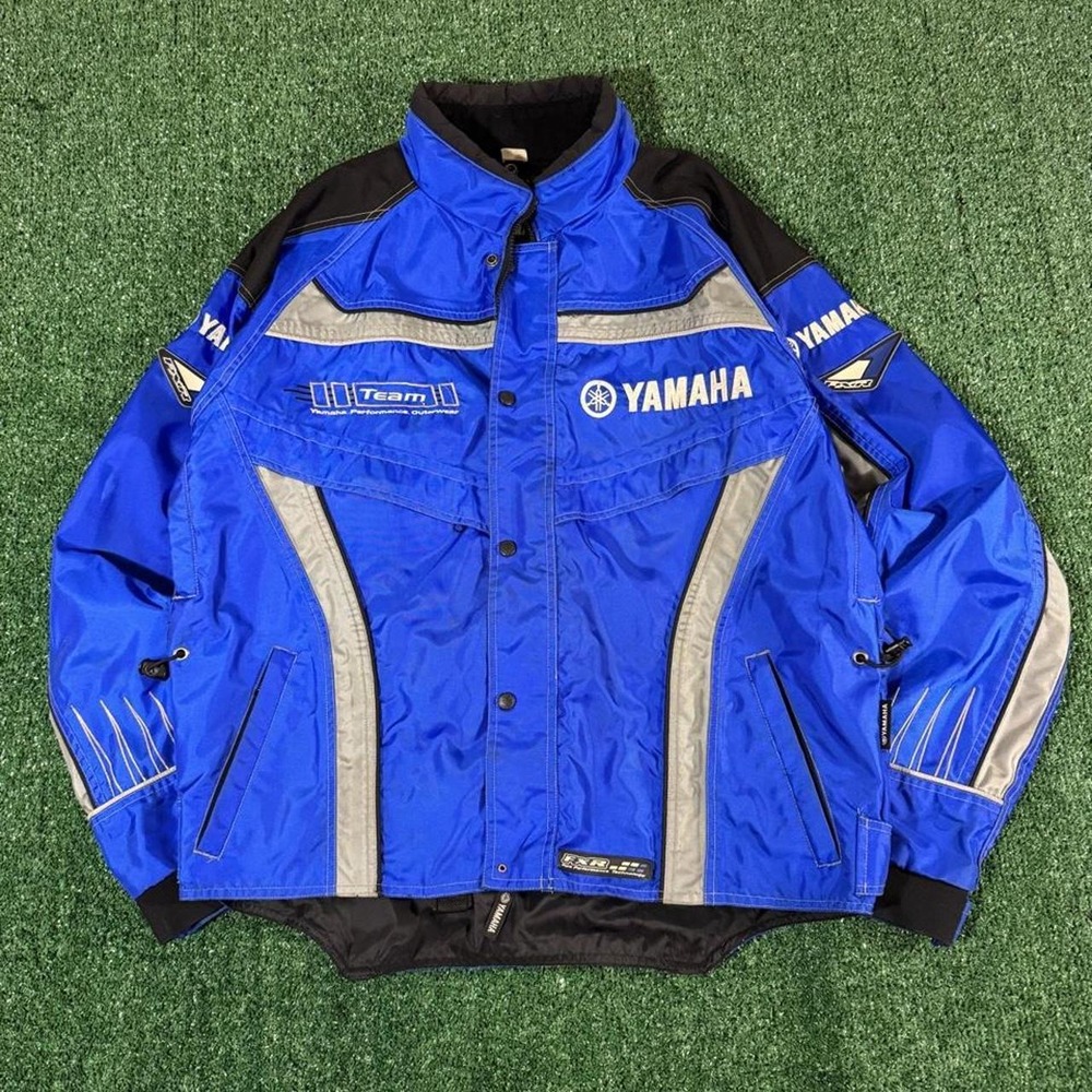 Vintage Yamaha FXR Performance Outerwear Racing Jacket Blue Black Mens Medium